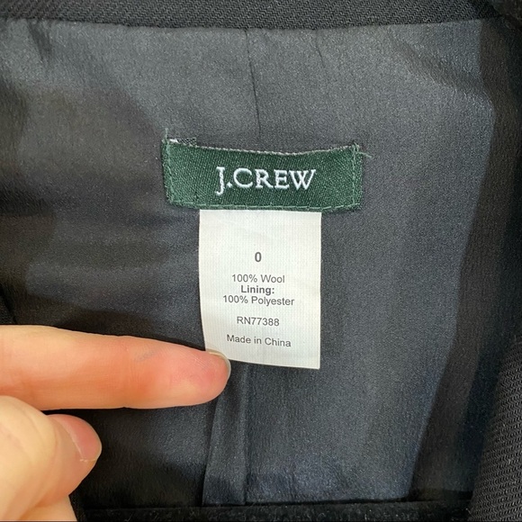 J. Crew 100% Wool Blazer Black Suit Jacket Drapey Mackenzie Single Button 0 - Picture 4 of 4